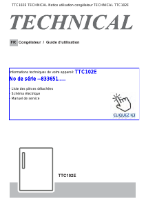 Mode d’emploi Technical TTC102E Congélateur