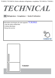 Mode d’emploi Technical TCB200/1 Réfrigérateur combiné