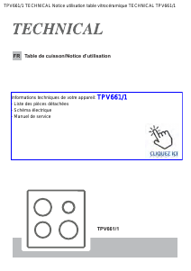 Mode d’emploi Technical TPV661/1 Table de cuisson