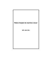 Mode d’emploi Technical WTL542CM1 Lave-linge