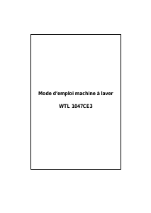 Mode d’emploi Technical WTL1047CE3 Lave-linge