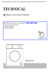 Mode d’emploi Technical TML1251T1W Lave-linge