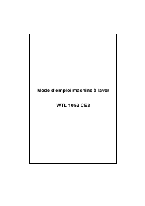 Mode d’emploi Technical WTL1052CA3 Lave-linge