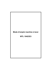 Mode d’emploi Technical WTL1042CE3 Lave-linge