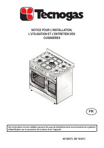 Mode d’emploi Tecnogas TEC9061DFX Cuisinière
