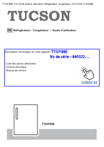 Mode d’emploi Tucson TTOP89E Réfrigérateur