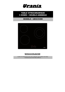 Mode d’emploi Urania UB523VDR Table de cuisson