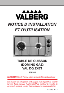 Mode d’emploi Valberg VAL DG 2XET Table de cuisson