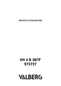 Mode d’emploi Valberg VH 4 B 067F Table de cuisson