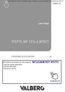 Mode d’emploi Valberg WF 1214 A W701T Lave-linge
