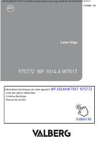 Mode d’emploi Valberg WF 1014 A W701T Lave-linge