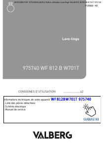 Mode d’emploi Valberg WF 812 B W701T Lave-linge
