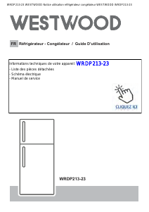 Mode d’emploi Westwood WRDP213-23 Réfrigérateur combiné