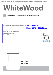 Mode d’emploi WhiteWood MRT2048Z02 Réfrigérateur
