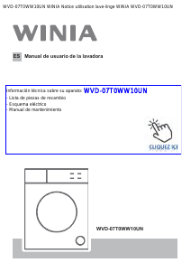 Manual de uso Winia WVD-07T0WW10UN Lavadora