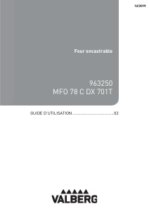 Mode d’emploi Valberg MFO 78 C DX 701T Four