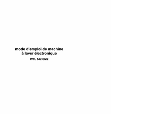 Mode d’emploi Technical WTL542CM2 Lave-linge