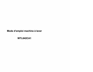 Mode d’emploi Technical WTL642CA1 Lave-linge