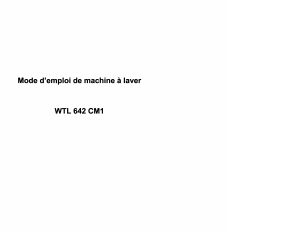 Mode d’emploi Technical WTL642CM1 Lave-linge