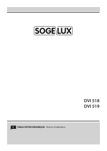 Mode d’emploi Sogelux DVI519 Table de cuisson