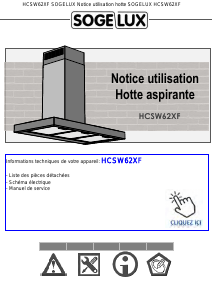 Mode d’emploi Sogelux HCSW62XF Hotte aspirante