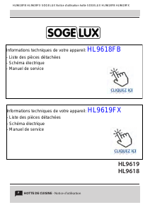 Mode d’emploi Sogelux HL9618FB Hotte aspirante
