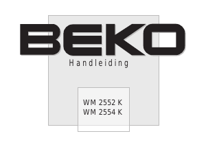 Handleiding BEKO WM 2554 K Wasmachine