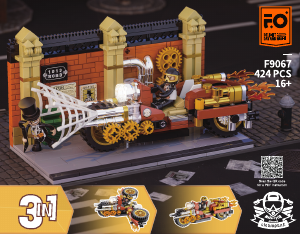 Bedienungsanleitung Lumibricks set F9067 Steampunk World Motorradjagd