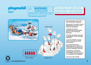 Manuale Playmobil set 9057 Arctic Slitta con husky