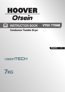 Manual de uso Otsein-Hoover VTOC 770NB VisionTech Secadora