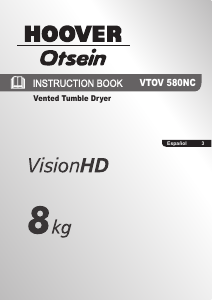 Manual de uso Otsein-Hoover VTOV 580NC VisionHD Secadora