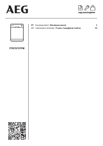 Rokasgrāmata AEG FFB76707PM Trauku mašīna