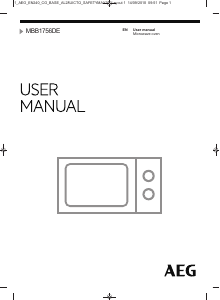 Manual AEG MBB1756DEM Microwave