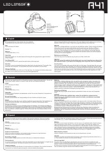 Manual de uso Led Lenser A41 Linterna