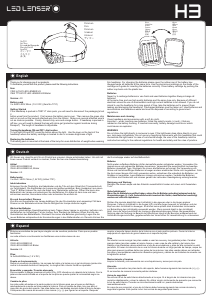 説明書 Led Lenser H3 懐中電灯