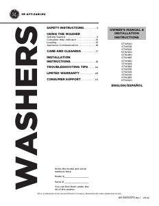 Manual GE HTW265ASWWW Washing Machine