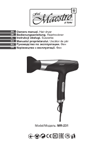 Instrukcja Maestro MR-231 Suszarka do włosów