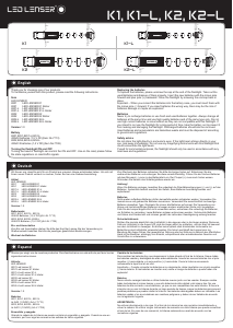 说明书 Led LenserK1闪光灯