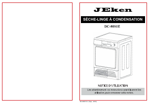 Mode d’emploi Jeken DC-80S1E Sèche-linge