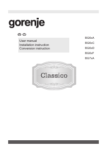 Manual Gorenje GW6D41CLI Hob