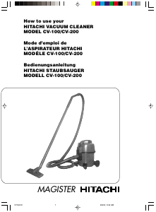 Mode d’emploi Hitachi CV-100 Magister Aspirateur