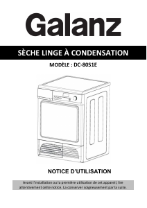 Mode d’emploi Galanz DC-80S1E Sèche-linge