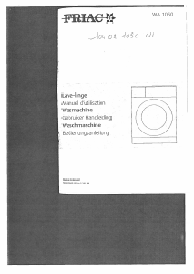 Handleiding Friac WA 1050 Wasmachine