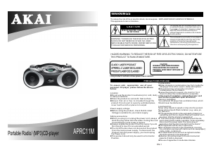 Manual Akai APRC11M Stereo-set