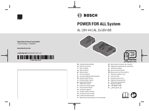 Vadovas Bosch AL 18V-44 Akumuliatoriaus įkroviklis