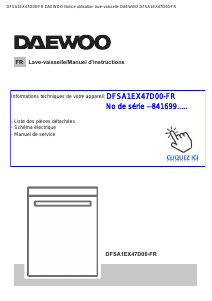 Mode d’emploi Daewoo DFSA1EX47D00-FR Lave-vaisselle