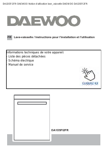 Mode d’emploi Daewoo DA1D5FI2FR Lave-vaisselle