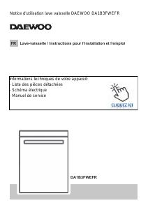 Mode d’emploi Daewoo DA1B3FWEFR Lave-vaisselle
