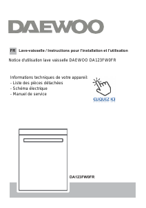 Mode d’emploi Daewoo DA123FW0FR Lave-vaisselle