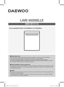 Mode d’emploi Daewoo DDW-UE1311A Lave-vaisselle